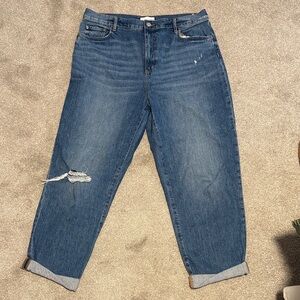 LOFT High Waist Boyfriend Jeans
